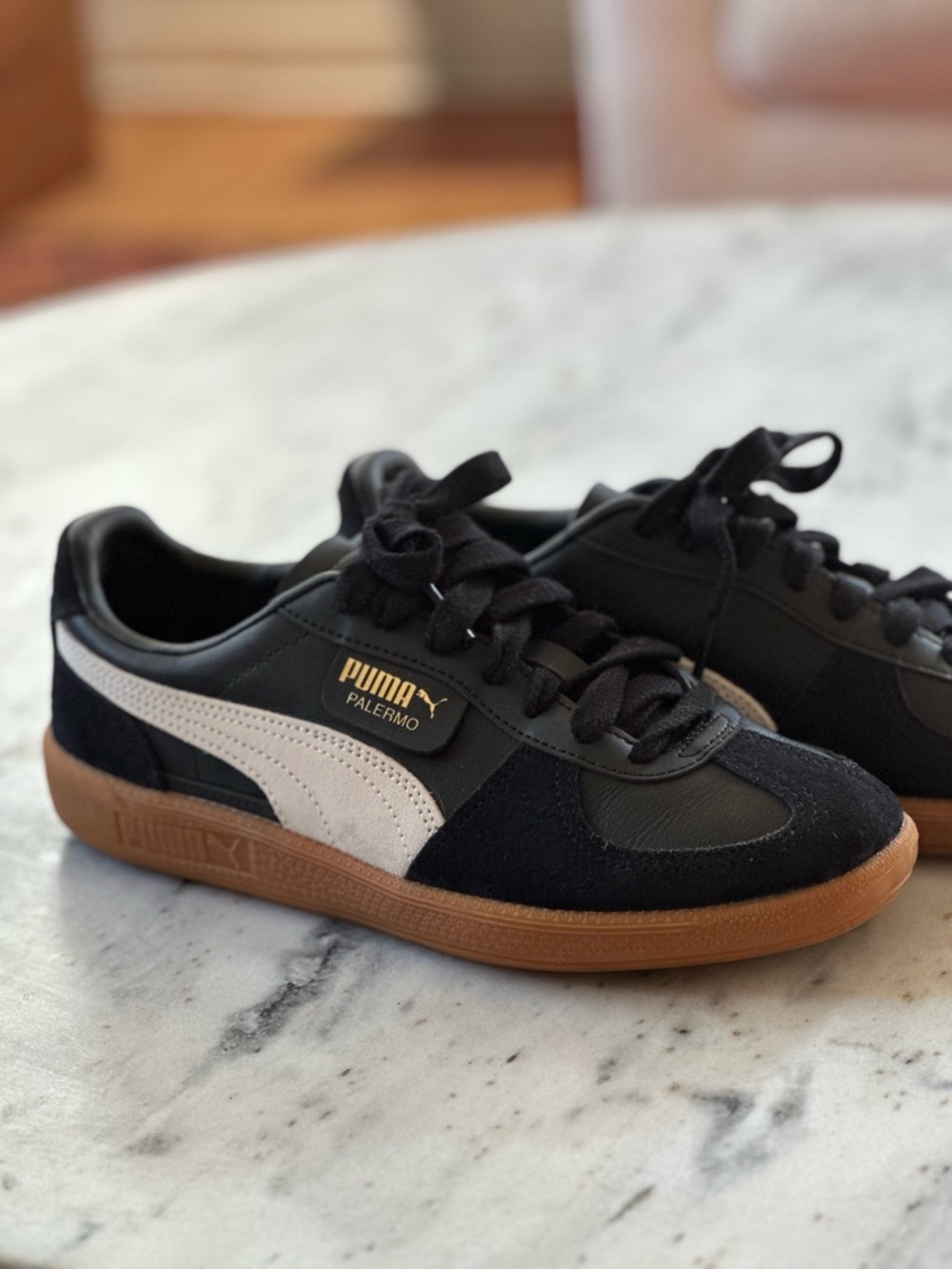 Puma Black and White Low-Top Sneakers